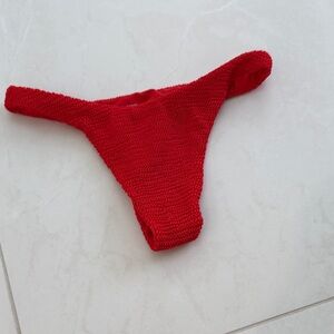 Monday Swimwear Red Textured Bikini Bottom